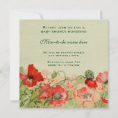 Invitation Fleurs de pavot rouge Baby shower de prairie fleur (Devant)