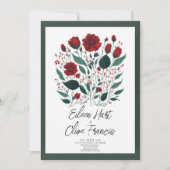 Invitation Fleurs de pavot rouge moderne Mariage Feuille (Devant)