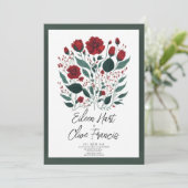 Invitation Fleurs de pavot rouge moderne Mariage Feuille (Debout devant)