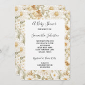 Invitation Fleurs de pays blanc crème (Devant / Derrière)