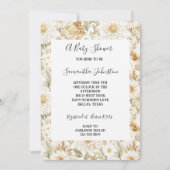 Invitation Fleurs de pays blanc crème (Devant)