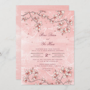 Invitation Fleurs de Peach rose Flores romantiques Mariage as