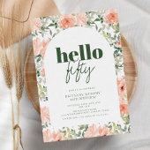 Invitation Fleurs de Pêche Arch tendance moderne 50e annivers