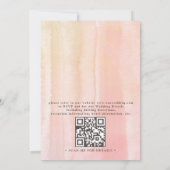 Invitation Fleurs de Pêche Botaniques Élégant Code QR Mariage (Dos)