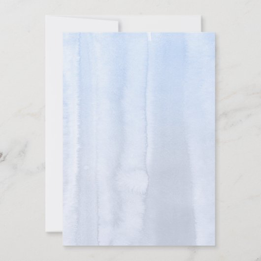 Invitation Fleurs de Pêche Dusty Bleu Élégant Partie d'engage (Dos)