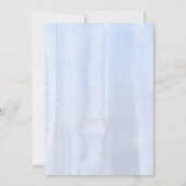 Invitation Fleurs de Pêche et verdure Baptême bleu Dusty (Dos)