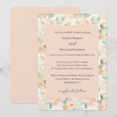 Invitation Fleurs de Pêche Jolies Mariage    (Devant / Derrière)