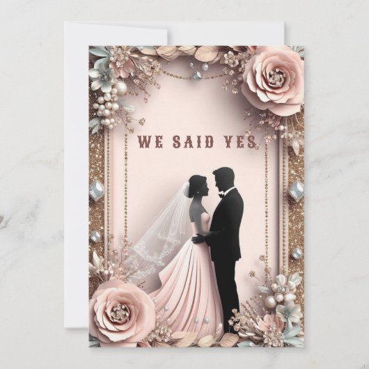 Invitation 🌸 Fleurs de Pêche Mariage de Printemps ✨ (Devant)