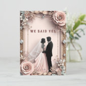 Invitation 🌸 Fleurs de Pêche Mariage de Printemps ✨ (Debout devant)