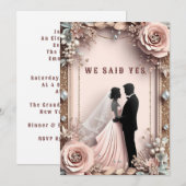 Invitation 🌸 Fleurs de Pêche Mariage de Printemps ✨ (Devant / Derrière)