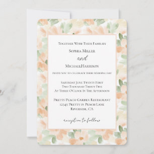 Invitation Fleurs de pêcher blanches jolies Mariage