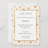 Invitation Fleurs de Pêcher Jolies Anniversaire (Devant)