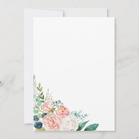 Invitation Fleurs De Peine Romantique Le Mariage De (Dos)