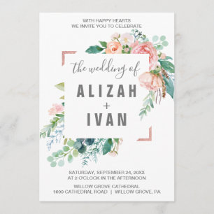 Invitation Fleurs De Peine Romantique Le Mariage De