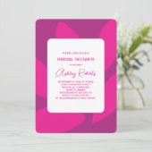 Invitation Fleurs de pétale de mode botanique Fuchsia Bridal  (Debout devant)