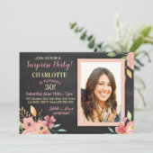 Invitation Fleurs de photos de fête d'anniversaire des femmes (Debout devant)