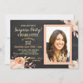 Invitation Fleurs de photos de fête d'anniversaire pour femme (Devant)