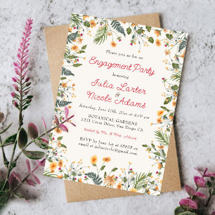 Invitation Fleurs de pivoine marguerite botanique Fête de fia