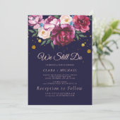 Invitation Fleurs de pivoine romantiques | Renouvellement de  (Debout devant)