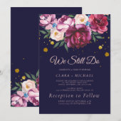 Invitation Fleurs de pivoine romantiques | Renouvellement de  (Devant / Derrière)