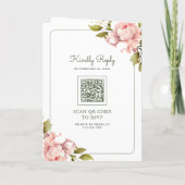 Invitation Fleurs de pivoine rose tendre Pot Mason Code QR Ma (Dos)