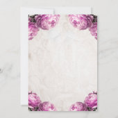 Invitation Fleurs de pivoine rose vif Mariage rustique vintag (Dos)
