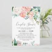 Invitation Fleurs de pivoines romantiques Couples Douche (Debout devant)
