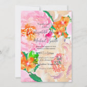 Invitation Fleurs de pivoines roses (Devant)