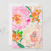 Invitation Fleurs de pivoines roses (Dos)