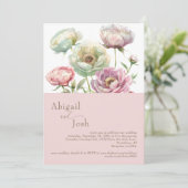 Invitation Fleurs de Pivoines Roses (Debout devant)
