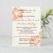 Invitation Fleurs de plage - Corail (5x7) (Debout devant)
