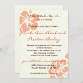 Invitation Fleurs de plage - Corail (5x7) (Devant / Derrière)