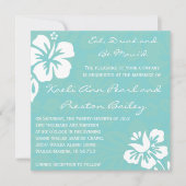 Invitation Fleurs de plage - Turquoise (Devant)