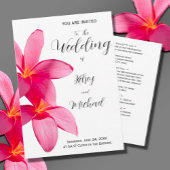 Invitation Fleurs de Plumeria roses, mariage tropical floral