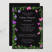 Invitation Fleurs de pois doux (Devant / Derrière)