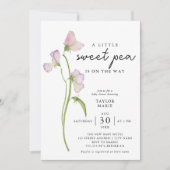 Invitation Fleurs de pois doux | Baby shower fille (Devant)