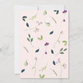 Invitation Fleurs de pois doux | Baby shower fille (Dos)