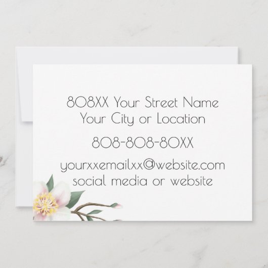 Invitation Fleurs de pomme aquarelle (Dos)