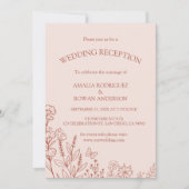 Invitation Fleurs de prairie Accueil de mariage Rose bruyant (Devant)