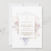 Invitation fleurs de prairie aquarelle Première communion sai (Devant)