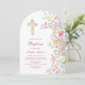 Invitation Fleurs de prairie Arche Baptême (Debout devant)