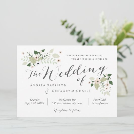 Invitation Fleurs de prairie - blanc (Debout devant)