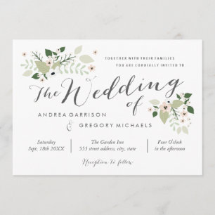 Invitation Fleurs de prairie - blanc