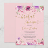 Invitation Fleurs de prairie Fête des mariées florale (Devant / Derrière)