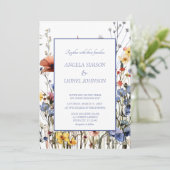 Invitation Fleurs de prairie fleurs sauvages aquarelle (Debout devant)