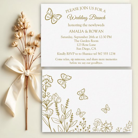 Invitation Fleurs de prairie Mariage Brunch