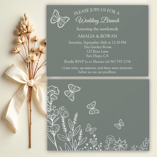 Invitation Fleurs de prairie Mariage Brunch