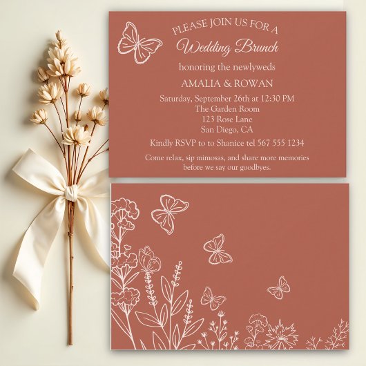 Invitation Fleurs de prairie Mariage Brunch