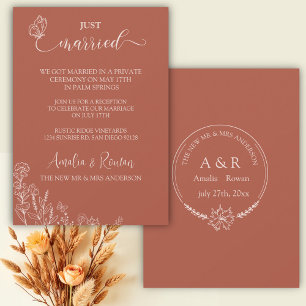 Invitation Fleurs de prairie Mariage vient de se marier