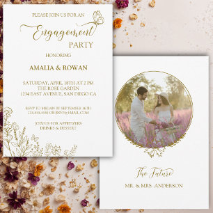 Invitation Fleurs de prairie Partie d'engagement